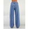 EMMIOL Baggy Straight Leg Jeans Women, Mid-High Rise Denim Pants, Y2K Vintage Distressed Stretchy Loose Fit with Large Pocket，Boyfriend Wide Leg Trousers Casual, Sky Blue
