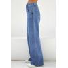 EMMIOL Baggy Straight Leg Jeans Women, Mid-High Rise Denim Pants, Y2K Vintage Distressed Stretchy Loose Fit with Large Pocket，Boyfriend Wide Leg Trousers Casual, Sky Blue