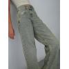 EMMIOL Mid-Low Rise Baggy Jeans for Women, Straight Leg Vintage Boyfriend Jeans with Distressed Details Blue-Green