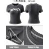 EMMIOL Y2k Fairy Grunge Short Sleeve Shirts For Women – Vintage Floral Print Graphic V Neck Crop Tops Emo Gothic Clothes(Dark Blue)