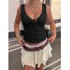 Women Deep V Neck Tops Sexy Sleeveless Crop Top Stretchy Trendy Going Out Tank Top Cute Summer Clothes(Z-black)