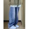 EMMIOL Baggy Jeans for Women Mid-Low Waist Streetwear Jeans Wide Leg Denim Pants Mid Blue,XS