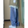 EMMIOL Baggy Jeans for Women Mid-Low Waist Streetwear Jeans Wide Leg Denim Pants Mid Blue,XS