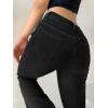 Women Bell Bottom Jeans Lace Up Bow Stretch Flare Denim Pants Cute Y2k Vintage Jeans(A-black)