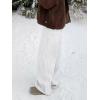 EMMIOL Fleece Lined Jeans Women Baggy, Wide Leg Denim Pants Winter Warm Loose Fit Flannel Lining Y2K Boyfriend Womens White