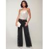 EMMIOL Wide Leg Jeans for Women High Waisted Baggy Rhinestone Jeans with Bling Glitter Sparkly Straight Leg Denim Pants(Black)