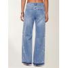 EMMIOL Wide Leg Jeans for Women High Waisted Baggy Rhinestone Jeans with Bling Glitter Sparkly Straight Leg Denim Pants(Blue)