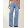 EMMIOL Wide Leg Jeans for Women High Waisted Baggy Rhinestone Jeans with Bling Glitter Sparkly Straight Leg Denim Pants(Blue—without Diamonds)