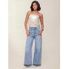 EMMIOL Wide Leg Jeans for Women High Waisted Baggy Rhinestone Jeans with Bling Glitter Sparkly Straight Leg Denim Pants(Blue—without Diamonds)