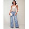 EMMIOL Wide Leg Jeans for Women High Waisted Baggy Rhinestone Jeans with Bling Glitter Sparkly Straight Leg Denim Pants(Blue—without Diamonds)