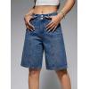 EMMIOL Women Jorts Baggy Jeans Jorts Mid-High Waisted Jorts Y2K Denim Shorts with 4 Pockets Casual Summer Streetwear Hotpant(Blue)