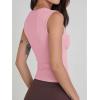 Women Deep V Neck Tops Sexy Sleeveless Crop Top Stretchy Trendy Going Out Tank Top Cute Summer Clothes(Pink)