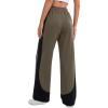 EMMIOL High Waisted Comfy Baggy Y2K Barrel Leg Sweatpants for Women, Contrast Side Wide Leg Streetwear Joggers with Pockets(Green)