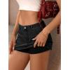 EMMIOL Jean Skirts for Women Denim – Y2k A Line Mini Skirt with Shorts Stretchy Pockets Summer Skort Trendy(Cargo Black)