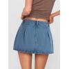 EMMIOL Jean Skirts for Women Denim – Y2k A Line Mini Skirt with Shorts Stretchy Pockets Summer Skort Trendy(Cargo Blue)