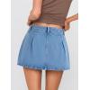 EMMIOL Jean Skirts for Women Denim – Y2k A Line Mini Skirt with Shorts Stretchy Pockets Summer Skort Trendy(Cargo Light Blue)