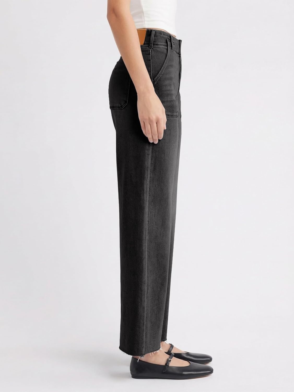image:imageEMMIOL Baggy Straight Leg Jeans Y2K Vintage Distressed Loose Fit Large Pocket Boyfriend Wide Leg Trousers Vintage Blue009black 1
