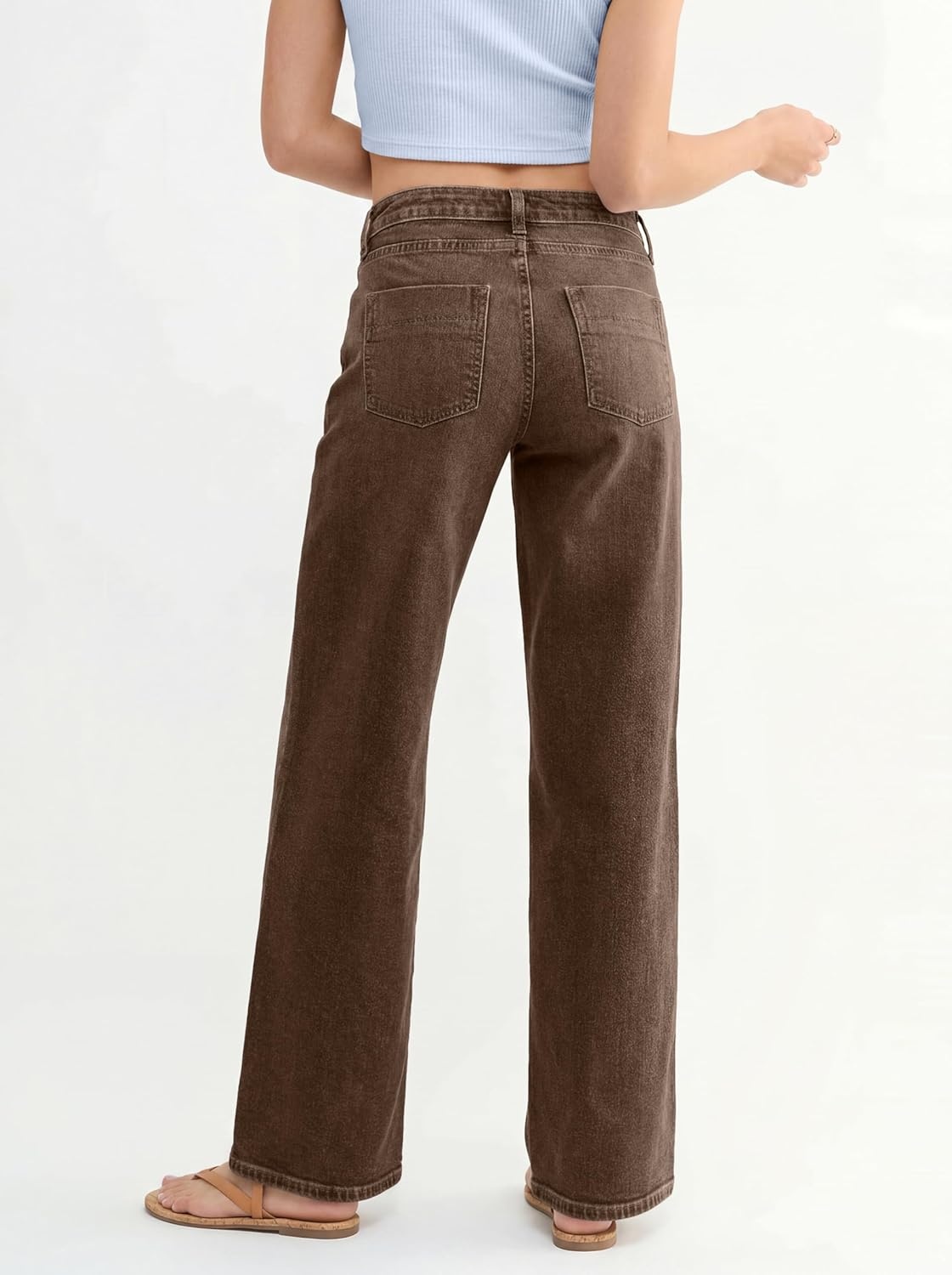 image:imageEMMIOL Baggy Straight Leg Jeans Y2K Vintage Distressed Loose Fit Large Pocket Boyfriend Wide Leg Trousers Vintage Blue047brown