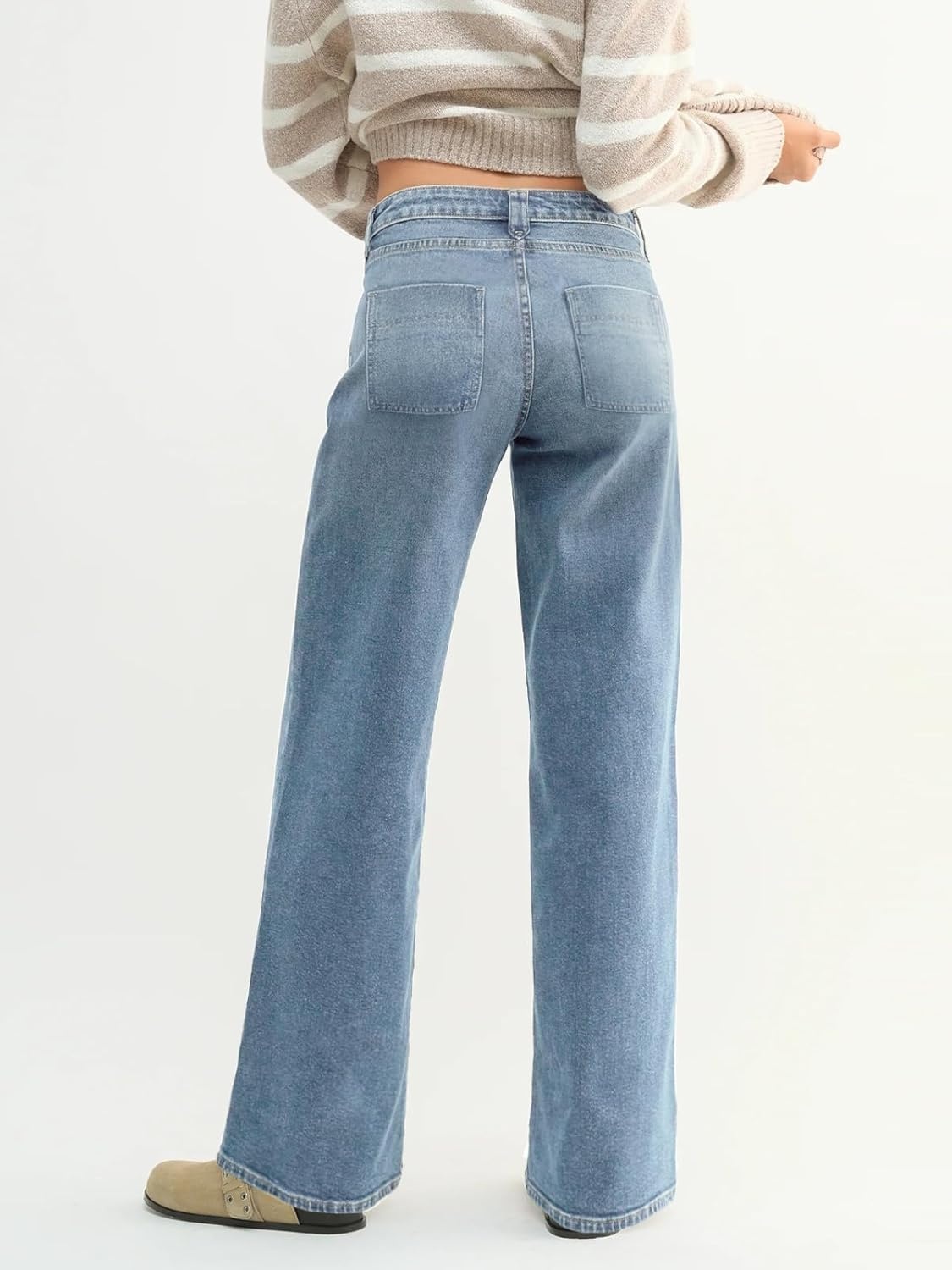 image:imageEMMIOL Baggy Straight Leg Jeans Y2K Vintage Distressed Loose Fit Large Pocket Boyfriend Wide Leg Trousers Vintage Blue047vintage Blue