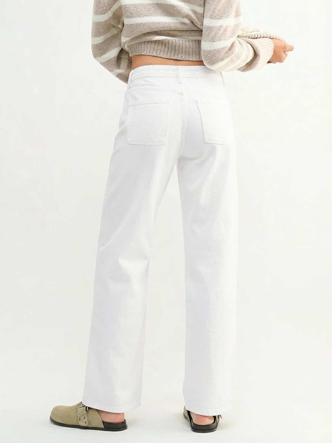 image:imageEMMIOL Baggy Straight Leg Jeans Y2K Vintage Distressed Loose Fit Large Pocket Boyfriend Wide Leg Trousers Vintage Blue047white