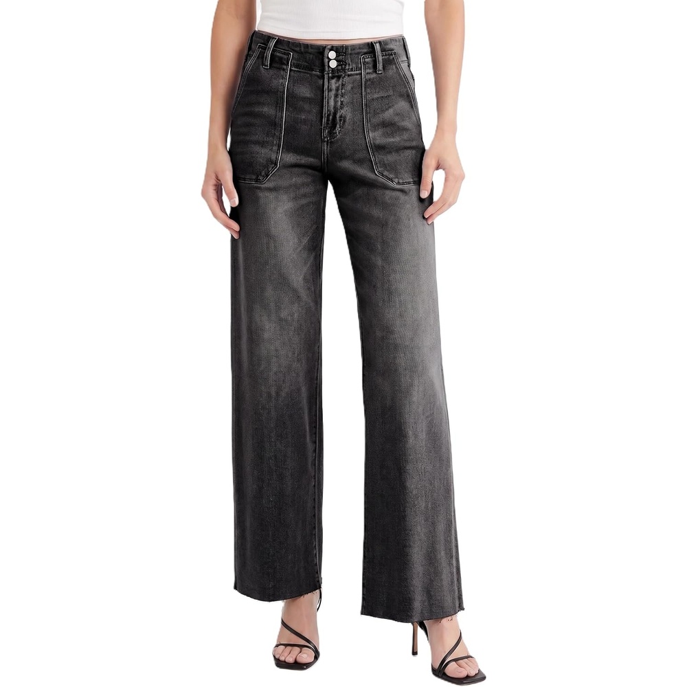 image:imageEMMIOL Baggy Straight Leg Jeans Y2K Vintage Distressed Loose Fit Large Pocket Boyfriend Wide Leg Trousers Vintage Blue009black 1