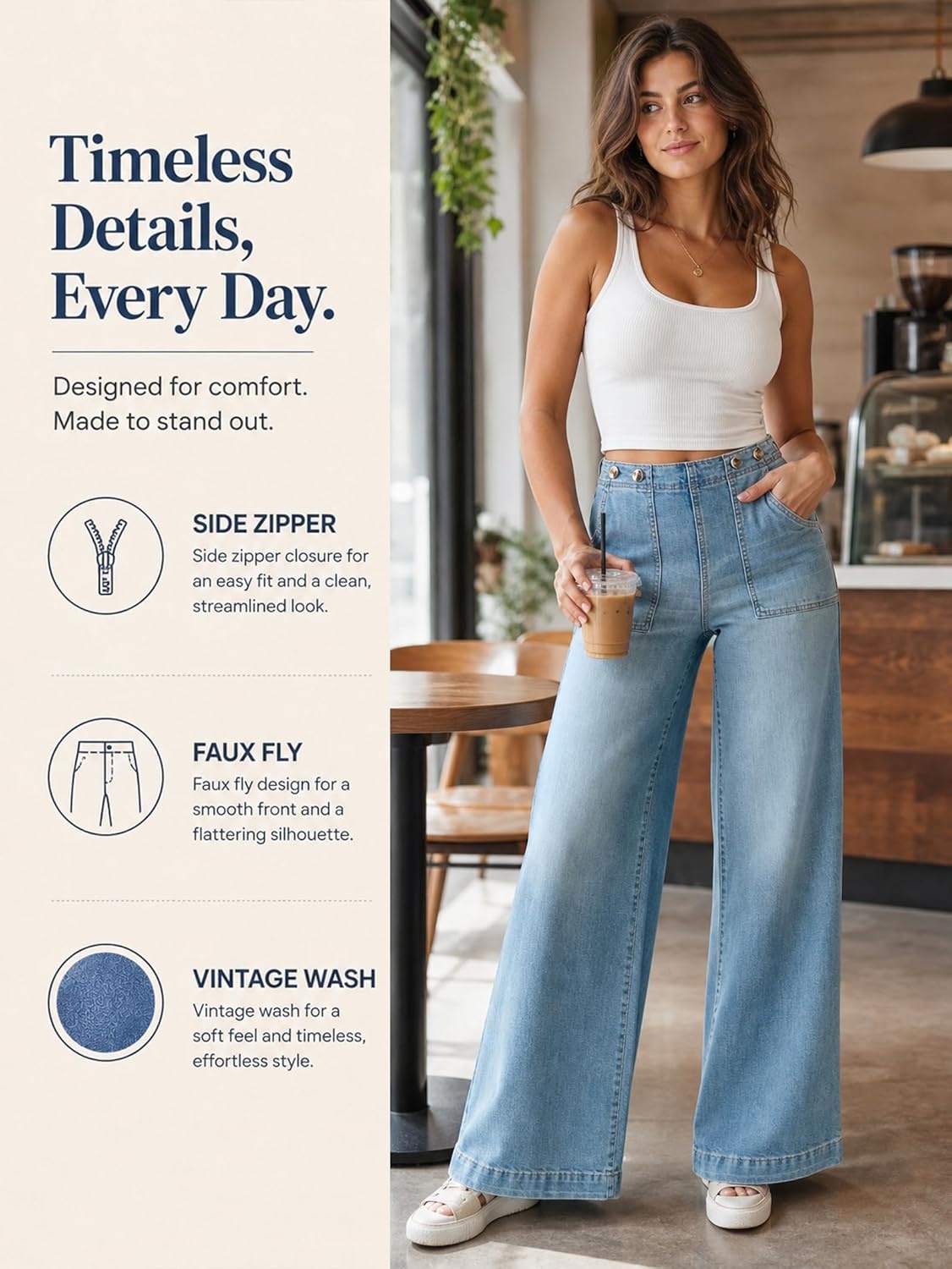 image:imageEMMIOL Womens 2026 Wide Leg Jeans Distress Mid Waist Stretchy Denim Pants Vintage Y2K TrousersAlight Blue