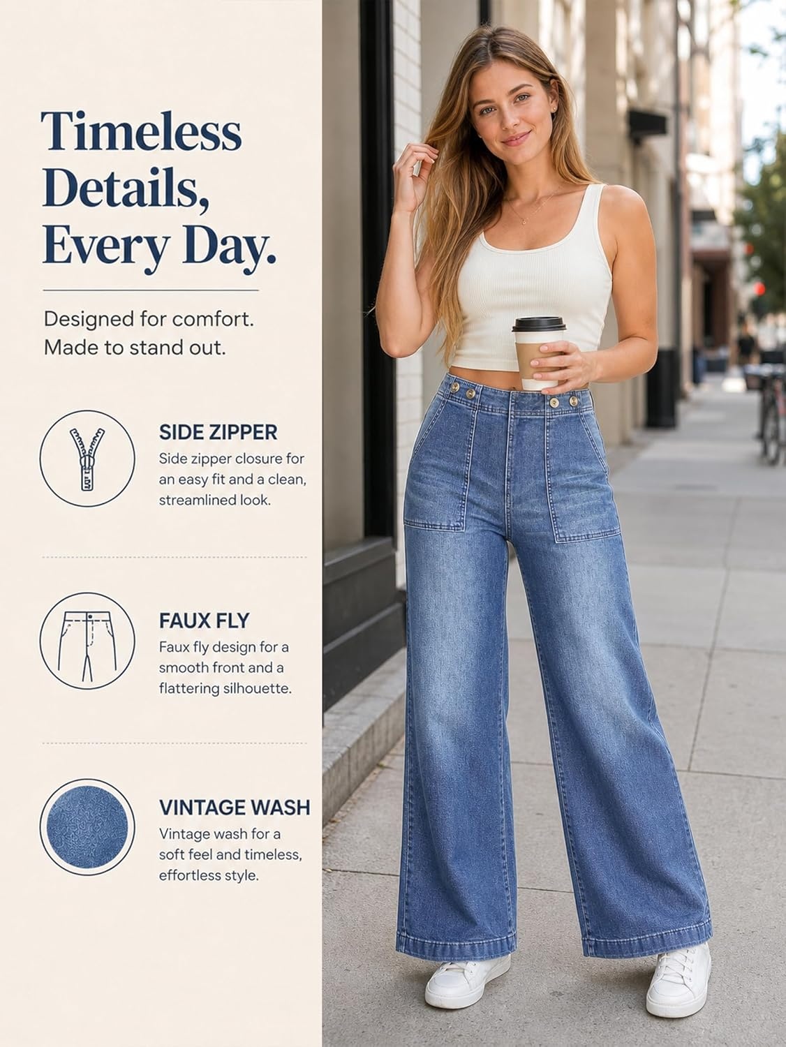 image:imageEMMIOL Womens 2026 Wide Leg Jeans Distress Mid Waist Stretchy Denim Pants Vintage Y2K TrousersAmid Blue