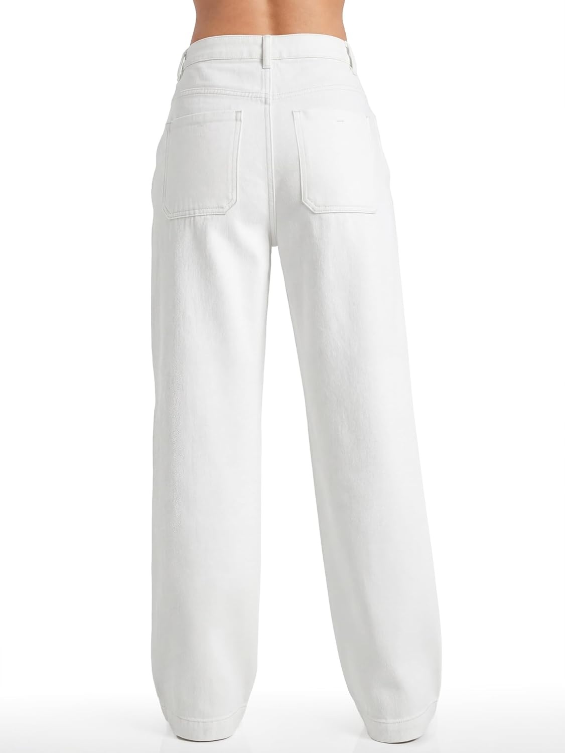 image:imageEMMIOL Womens 2026 Wide Leg Jeans Distress Mid Waist Stretchy Denim Pants Vintage Y2K TrousersWhite