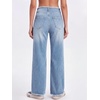 EMMIOL Women’s 2026 Wide Leg Jeans Distress Mid Waist Stretchy Denim Pants Vintage Y2K Trousers(C-light Blue)