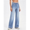 EMMIOL Women’s 2026 Wide Leg Jeans Distress Mid Waist Stretchy Denim Pants Vintage Y2K Trousers(C-light Blue)