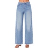 EMMIOL Women’s 2026 Wide Leg Jeans Distress Mid Waist Stretchy Denim Pants Vintage Y2K Trousers(C-light Blue)
