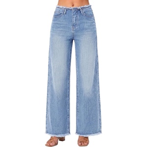 EMMIOL Women’s 2026 Wide Leg Jeans Distress Mid Waist Stretchy Denim Pants Vintage Y2K Trousers(C-light Blue)